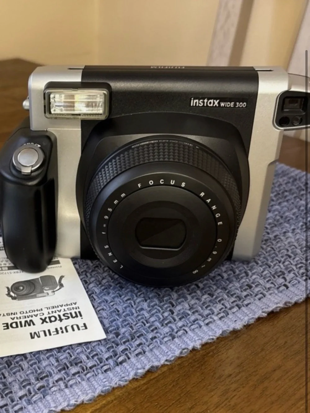 Fujifilm instax WIDE 300 Instant Camera in Black and Silver WORKS! In box!
